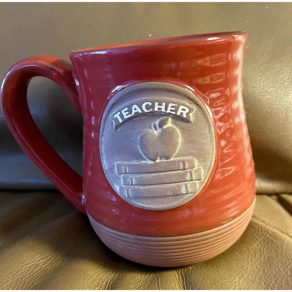Teacher - Stoneware Coffee Mug Large Red Prayer On Back - By Abbey Gift - New